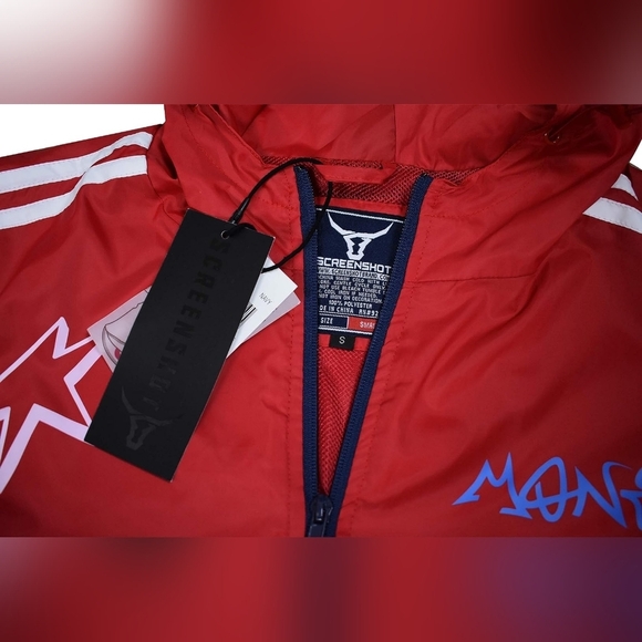 New Men's Graffiti Lightweight Urban Windbreaker Hoodie Multiple Sizes - Picture 5 of 6